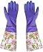 FireBee Rubber Cleaning Gloves Thick Waterproof Kitchen Dishwashing Gloves with Lining Household Latex Gloves (1 Pair,Pink)