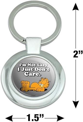 Miniatura 2 de GRAPHICS & MORE Garfield I'm Not Lazy - Llavero redondo de metal cromado, Cromado