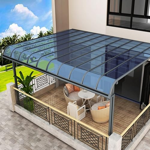 Genomskinligt polykarbonat takplåt, för uteplatser, skiljeväggar, etc., tak, utomhus uteplats växthuspaneler, UV-regnskydd, regn, pergola, takpaneler