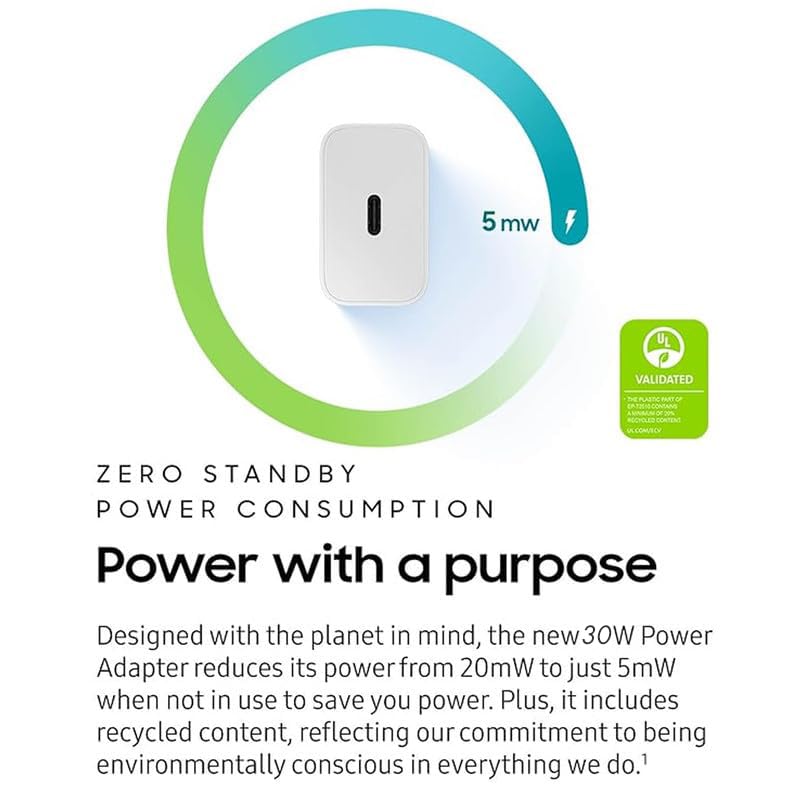 Image of 45W Super Fast Charger Compatible with Samsung Galaxy S25 / S24 /S23 /S22 /S21 /S20 (Ultra /Plus /Fe), Note 20 /20+ /10(All Series), Z Fold /Flip /S /A /F /M Series | Type C PD 3.0 Charger Adapter White