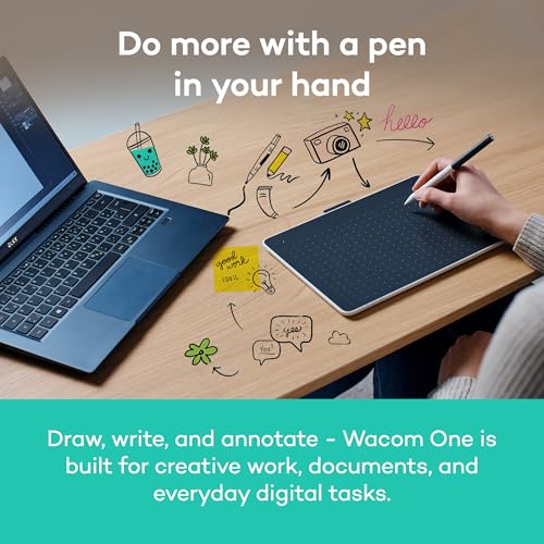 Image of Wacom One Medium, Bluetooth Graphic Drawing Tablet with Pen + Software | Battery-free pen, works with Mac, Windows & Chromebook. Ideal for creative beginners, office work & students