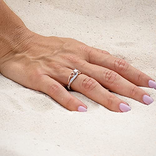 Diamond Promise Ring in 10kt Rose Gold and Sterling Silver 1/10 cttw H-I Color, I2-I3 Clarity4