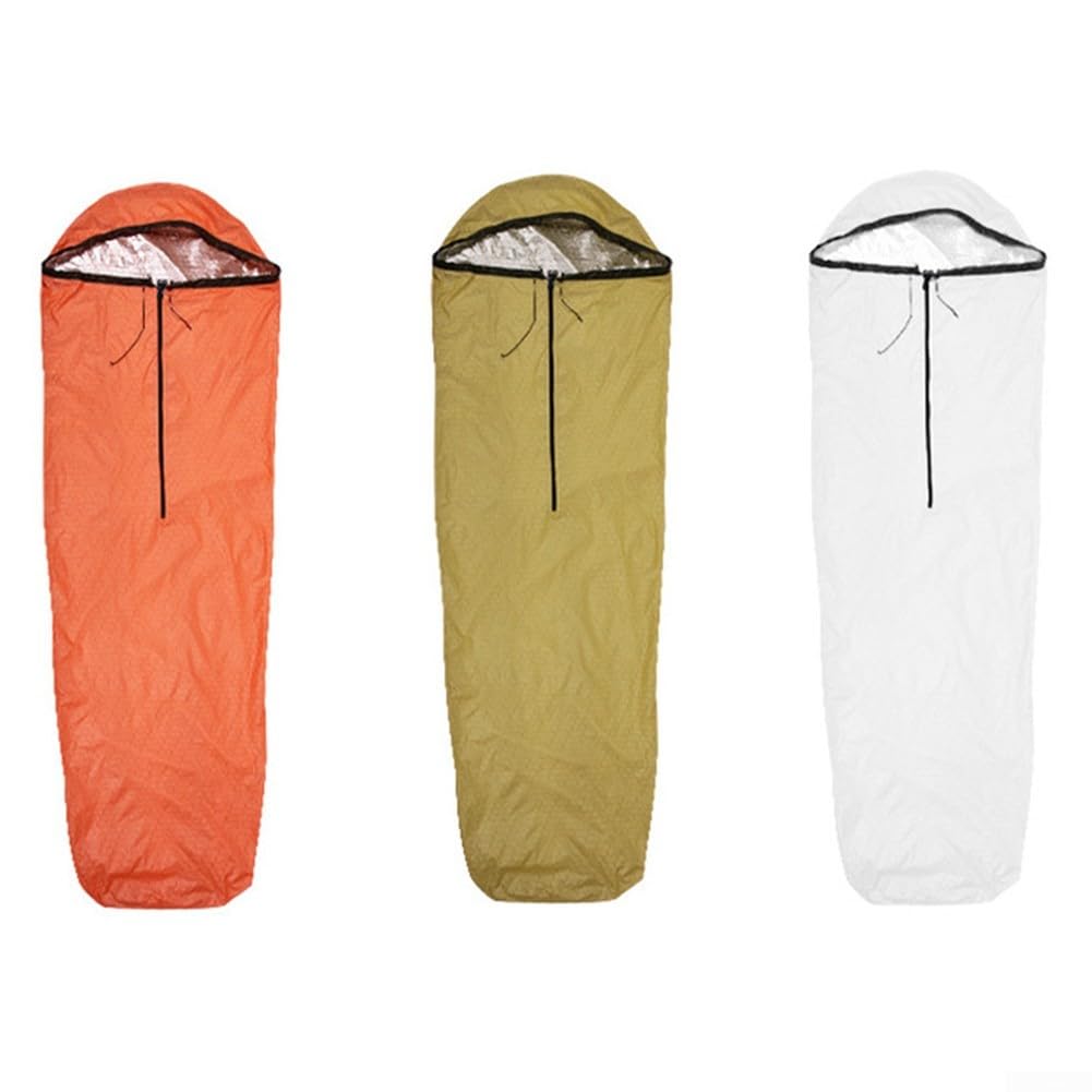 Sac de bivouac thermique pour camping en plein air, sac de couchage de survie, sac de bivouac d'urgence, pour le camping en plein air, la randonnée (208 x 81 cm)
