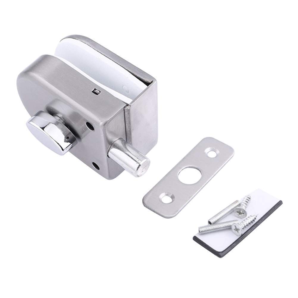 Glass Door Lock, SS Frameless Open Anti Theft Security Knob Lock for Home, Office and Bathroom 5 Years Warranty. (Oval)