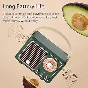 Retro bluetooth speaker mini wireless speakerportable bluetooth speaker with crystal clear stereo sound rich bassmini retro speaker for iphoneandroid devices and tabletgreen  urban country home decor