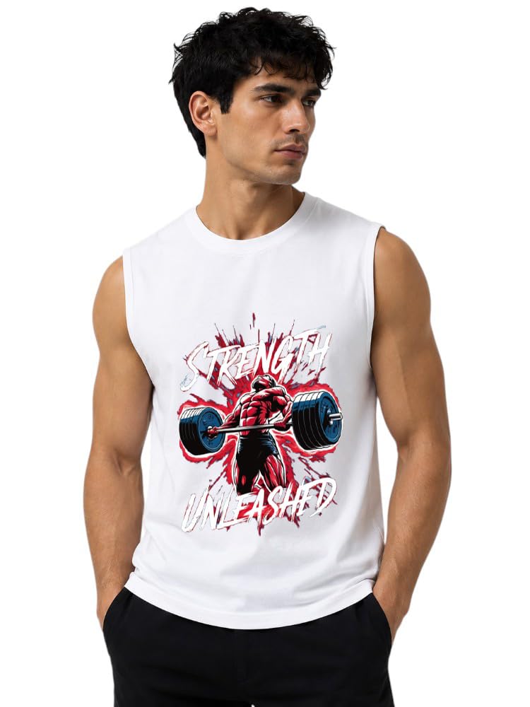 Men Cotton Printed Ribbed Round Neck Sleeveless Casual| Sports| Gym| Tank Top | Vest| Regular Fit T Shirt-image-33