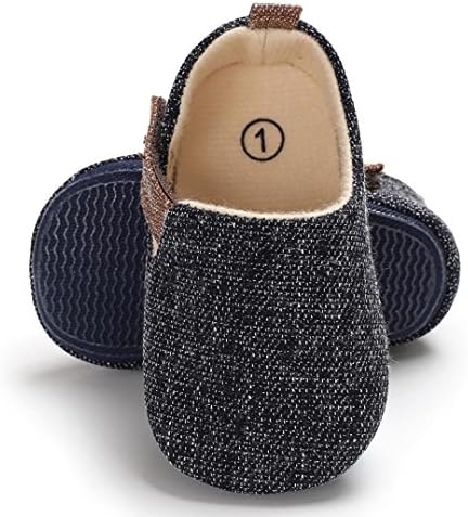 Enjocho Infant Newborn Baby Sneakers Denim Canvas Shoe Soft Sole Crib Anti-slip Single Shoes (Age:0~6 M, Dark Gray)