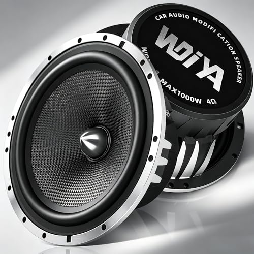 WDiYA Upgrade 6.5' Car Speakers 1000W Peak Power - High-Performance Carbon Fiber Cone Woofers, Bullet Head Design for Clear Bass & Stereo Sound, Door Audio System (2 Speakers)
