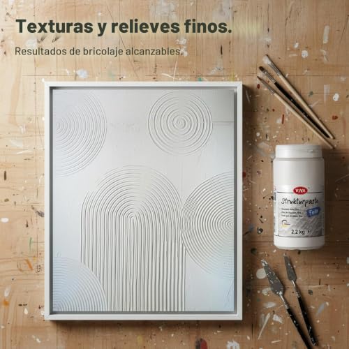 Miniatura 2 de Viva Decor Pasta Texturizada Fina 1200 G Color Blanco Mate Muy Fina Pasta A Base De Agua Para Estructura De Superficies En Relieve Hasta Plástico Para Creadores Y Artistas Fabricado En Alemania