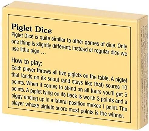 Chess And Games Shop Muba Piglet Dice - Roll Your Pigs - Throw The Pigs - Simple Funny Mini Game - Family, Party Board Game #TOP2