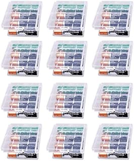 GTIWUNG 12 Pcs AA/AAA Cell Battery Storage Case Holder Box, Plastic Battery Case for Batteries and Rechargeable Batteries, Clear Color