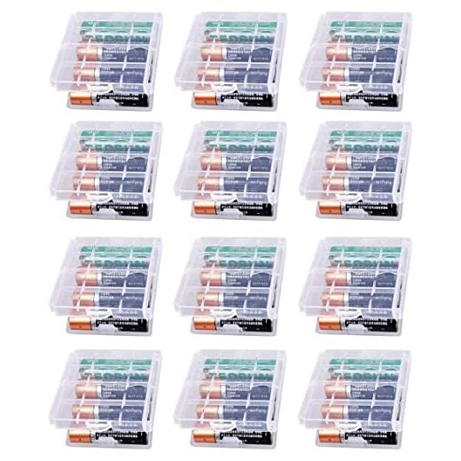 GTIWUNG 12 Piezas Caja de Batería de Plástico, Caja de Almacenamiento para baterías y baterías Recargables - Caja de batería para AA y AAA, Transparente