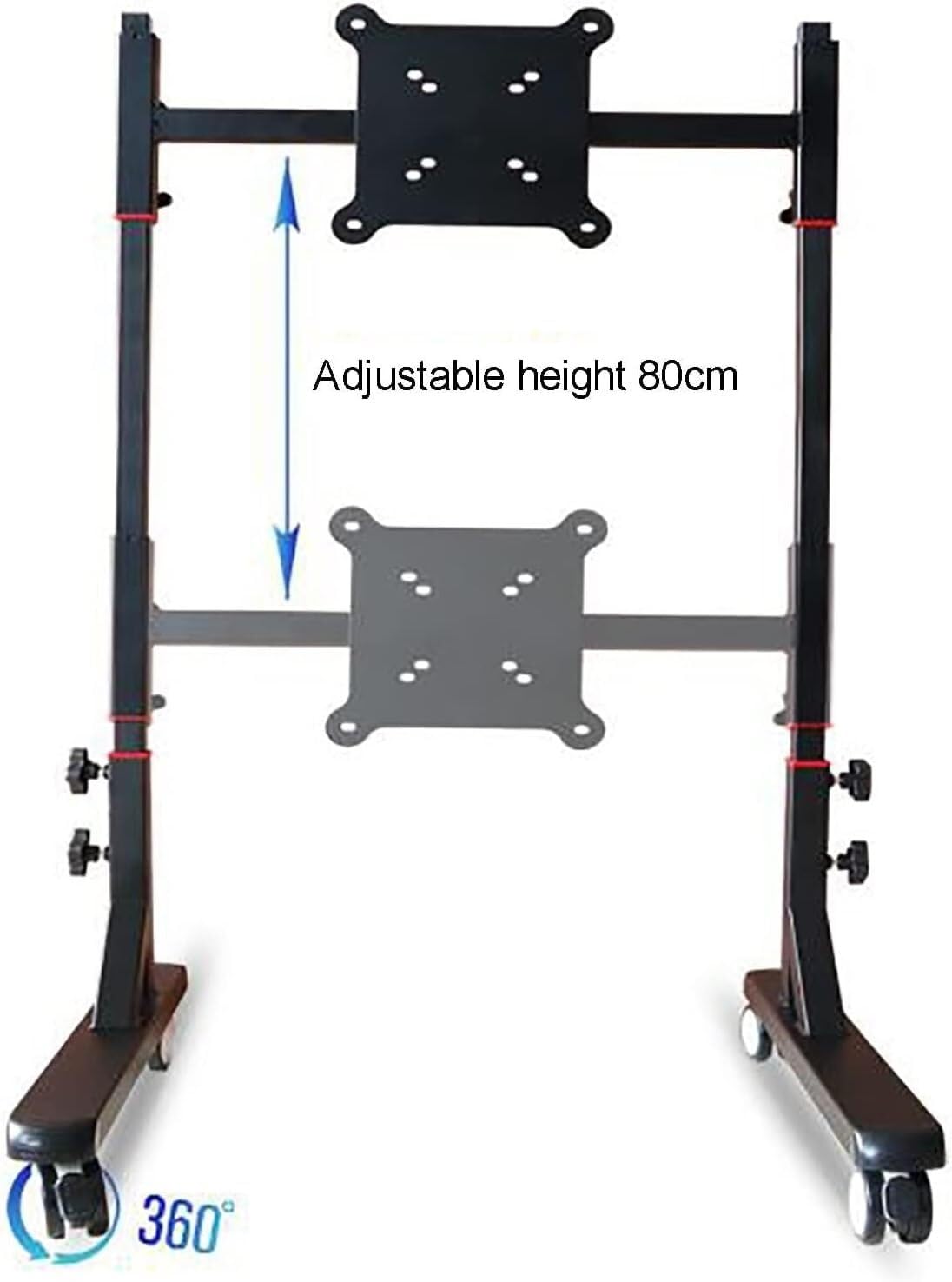 YCQYM Soporte rodante portátil para TV con Ruedas TV Ajustable para televisores de 55" Soporte móvil para Piso con Ajuste de Altura y Estante de Almacenamiento Ideal para Uso en el hogar y la