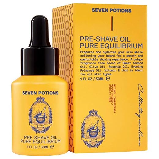 Aceite de Preafeitado de Seven Potions para Hombres — Ideal para la Piel Sensible, Previene la Irritación, Reduce los Rasgones y Cortes, Lubrica y Protege la Cara — 100% Natural, Vegano (30ml)