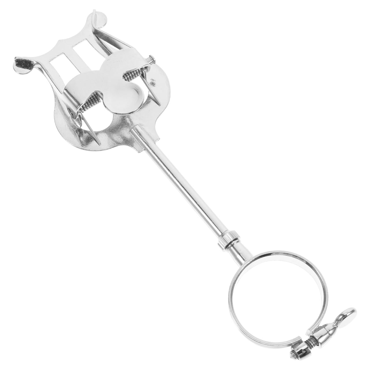 Clarinet lyre: Portable Clarinet Music Stand - Iron Sheet Music Holder for Wind Instruments, Silver
