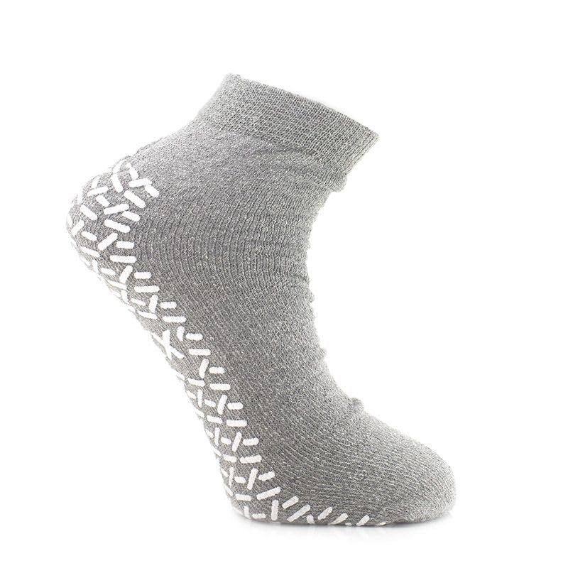 Comfort Axis 6 Pairs of Single Sided Non-Skid Travel Slipper Ankle Socks, Gray (XX-Large)4