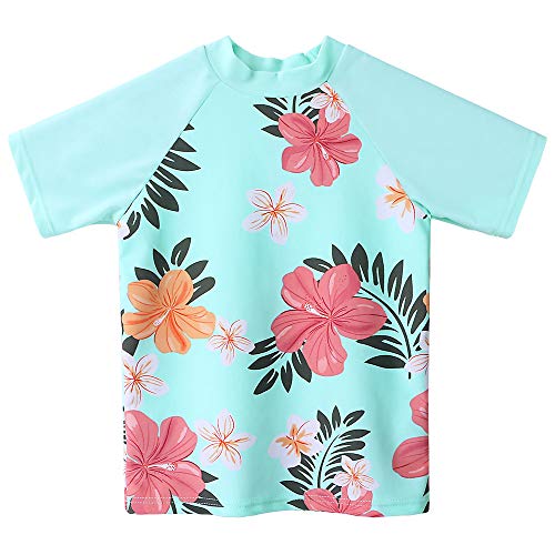 Girls Two Piece Swimsuit Floral UPF 50+ Rash Guard Set Kids Beach Swimwear2