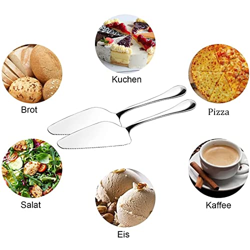 5 Pezzi Cake Server in Acciaio Inox, Acciaio Inox Cake Server, Pala per Torta in Acciaio Inox Lucido, Server per Dolci Seghettato in Acciaio Inox per Cucina Feste Quotidiane Matrimoni - immagine 6