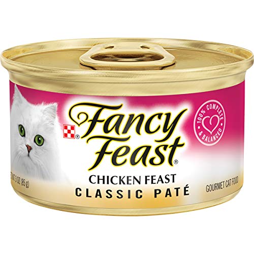 Purina Fancy Feast Chicken Feast Classic Grain Free Wet Cat Food Pate – (Pack of 24) 3 oz. Cans
