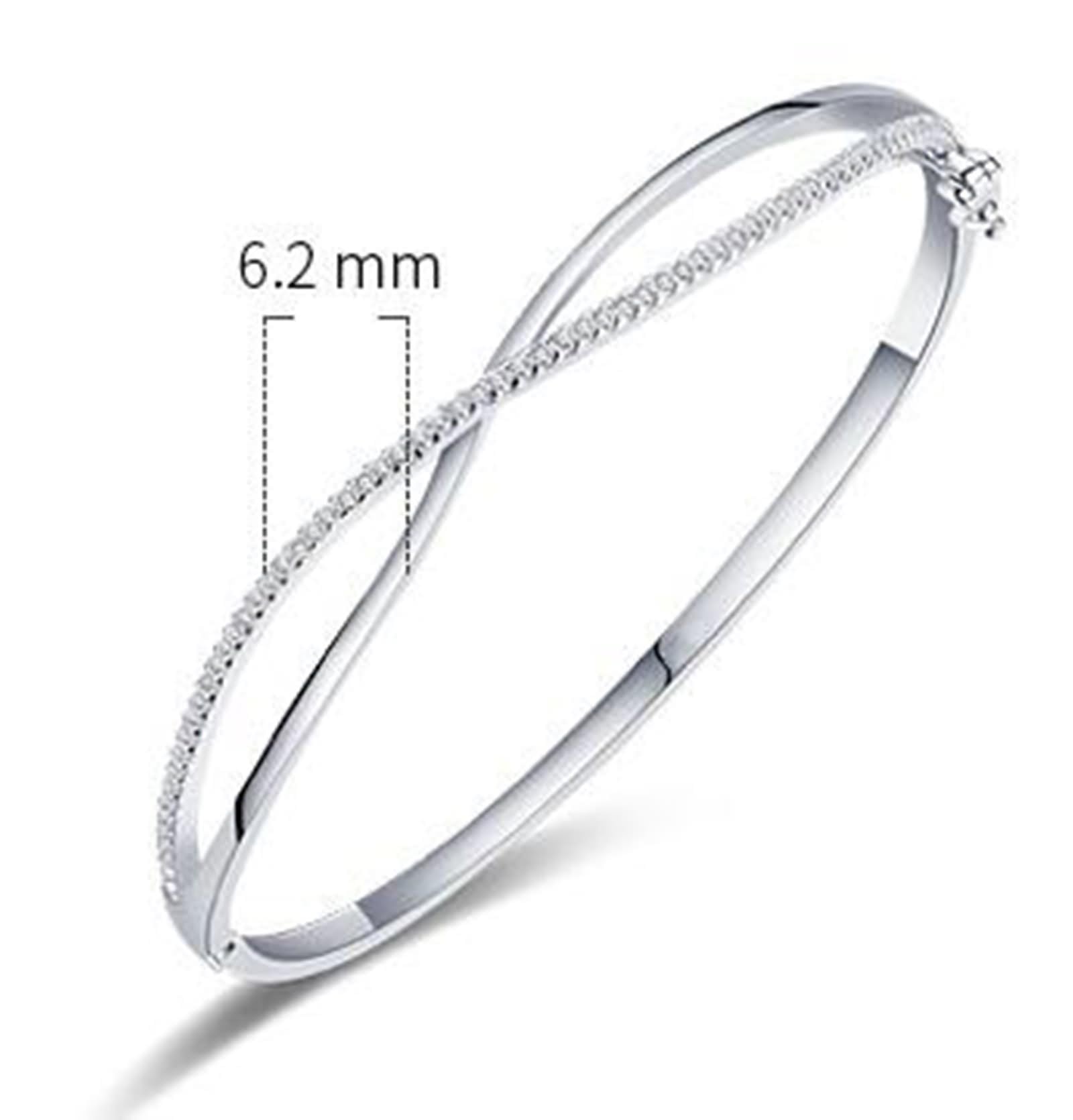 Pulseras de moda para mujer, pulseras de moda con cruz con moissanita, oro blanco, regalos de cumpleaños para mujer