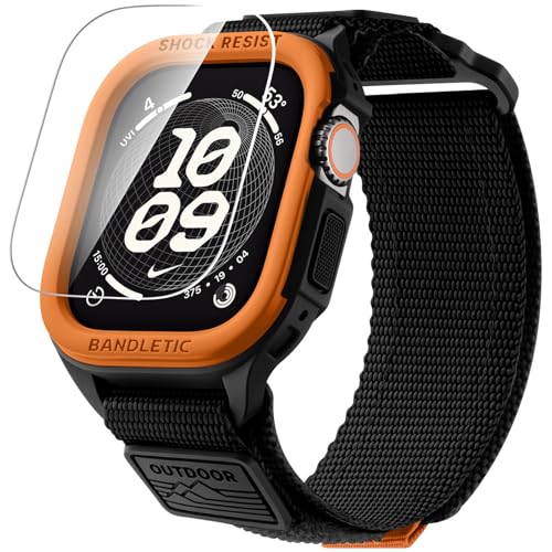Image of Bandletic Rugged Case with Band Compatible with Apple Watch 49mm(Ultra 3 /2 /1),46mm(Series 11 /10), 45mm(Seriess 9 /8 /7),44mm(SE3 /SE2 /SE /6 /5 /4), Protective Cover Sport Accessories for iWatch Men