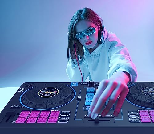 Cefa Toys 00351 Tragbare DJ-Station mit Lautsprechern und Raumsteuerung, 14-in-1, weiß, M