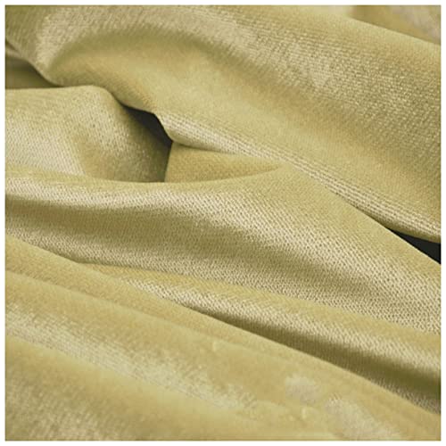 NIANTONG Tela de Terciopelo No Elástico por Metro 150x100cm Tapicería de Poliéster Material para Manualidades, Cojines, Vestuario, Funda De Piano, Cortina(Color:Amarillo) Cover