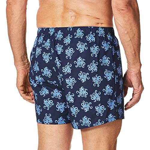 Buy Nautica Men's Classic Cotton Woven Boxer, Octopus Print/PEACOAT