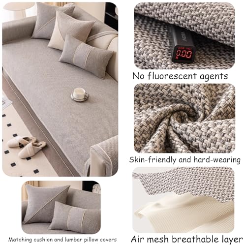 Housse de canapé en coton et lin Stmle7 au style rétro chic