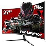 ZZA Gaming Monitor 27 Inch Curved 180Hz| 165Hz|144Hz|1ms| Computer Monitor FHD|1080P| 90% DCI-P3,100% sRGB,PC Monitor FreeSync| HDMI|HDR|Low Blue Light| HDMI|DP Ports| VESA Mount| Metal Stand
