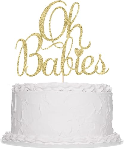 Oh Babies - Decoración para tartas para gemelos, baby shower, revelación de género para niños y niñas, bebés de 6 meses, suministros de decoración