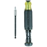 Klein Tools 32303 Multi-Bit Screwdriver &sol; Nut Driver&comma; Impact Rated 14-in-1 Magnetic Screwdriver Set Phillips&comma; Slotted&comma; Square&comma; Combo&comma; Torx