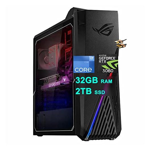 ASUS ROG Strix GT15 G15 Gaming Desktop Computer 12th Generation Intel 12-Core i7-12700F Processor 32GB RAM 2TB SSD NVIDIA Geforce RTX 3060 12GB Graphic DisplayPort Aura Sync Win11 Gray + HDMI Cable