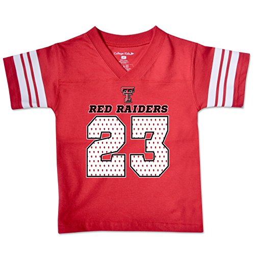 NCAA Texas Tech Red Raiders Toddler Football Tee, 3 Toddler, Red