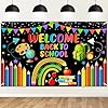 Avezano Welcome Back to School Banner Back to School Backdrop for First Day of School Decorations Welcome Kids Students Back to School Party Decorations for School Classroom 708 x 433 Inch