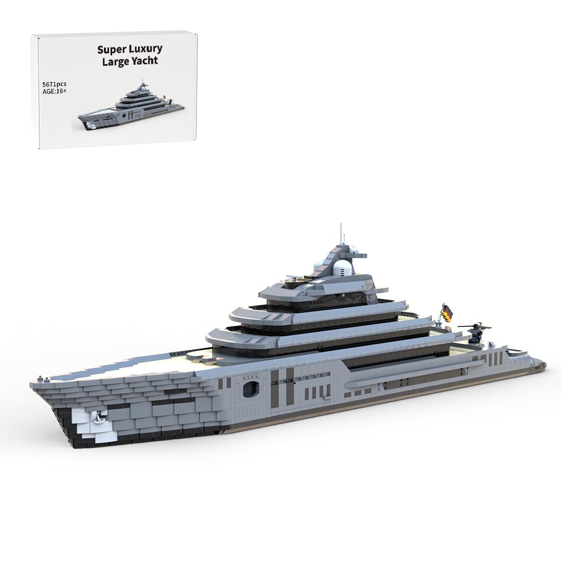 MOC-162171 zestaw do budowy luksusowego jachtu, modułowy zestaw do zbierania statków wycieczkowych, kreatywna zabawka budowlana dla nastolatków (5671 elementów)