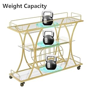 mikibama Industrial Bar Cart Farmhouse Mobile Metal Wooden Home Mini Bar Cart Small Rustic Rolling Serving Bar Carts with Wine Rack & 3 Tier Storage Shelves for Kitchen (Update Golden) mikibama Industrial Bar Cart Farmhouse Mobile Metal Wooden Home Mini Bar Cart Small Rustic Rolling Serving Bar Carts with Wine Rack 3 Tier Storage Shelves for Kitchen Update Golden