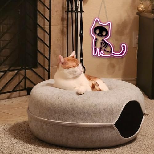 Image of Electric Shock Cat Neon Sign Pink Cat Kitty LED Neon Signs for Wall Decor Home Kids Room Living Room Led Light for Cat Club&Clinic Neon Wall Unique Gift for Animal Lovers