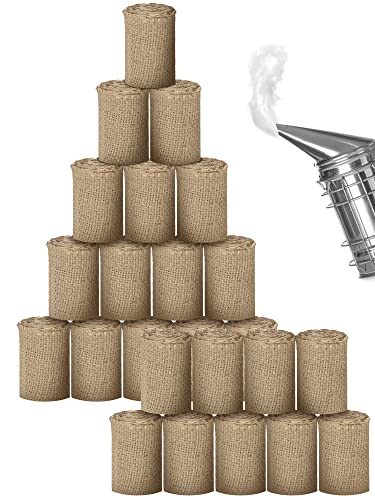 Moukeren 6 Pound Bee Smoker Fuel for Beekeeping Jute Burlap Smoker Fuel Rolls Bee Hive Smoker Fuel Easy to Light Burn for a Long Time Produce Clean and Cool Smoking for Beehive Smoker