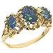 Ungewöhnliche & Große Damen Ring 9 Karat Gold Gelbgold Viktorianischen-Stil Opal Triplet - Verfügbare Größen : 50 bis 64