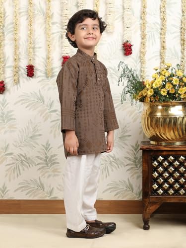Image of POLKA TOTS Boys Cotton Pathani Set | Premium Pathani Kurta & Pyjama Set for Boys | Kurta Pajama for Kids Boy | Pathani Suit for Kids, Baby Boys & Toddlers | Ethnic Wear for Boy
