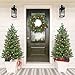 Christmas Wreath with Lights 24 Inch Real Touch Pine Wreath with Red Berries/Pine Cone Prelit Christmas Wreaths for Front Door Outdoor Christmas Decorations Winter Wreath for Windows Indoor Holiday