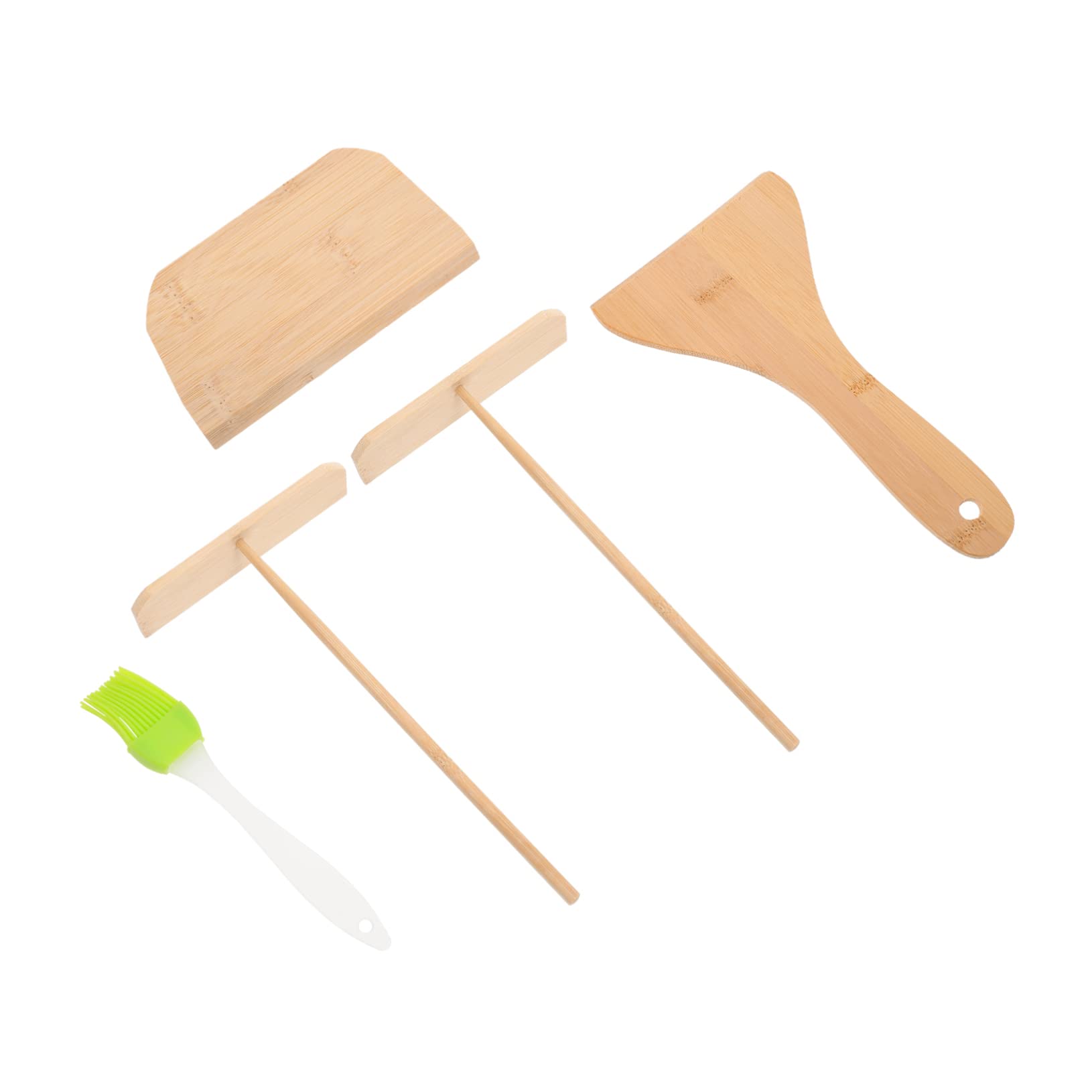 OKUMEYR Set of Household Pancake Spatula Crepe Spreader Flipper for Griddle Cakes Random Color