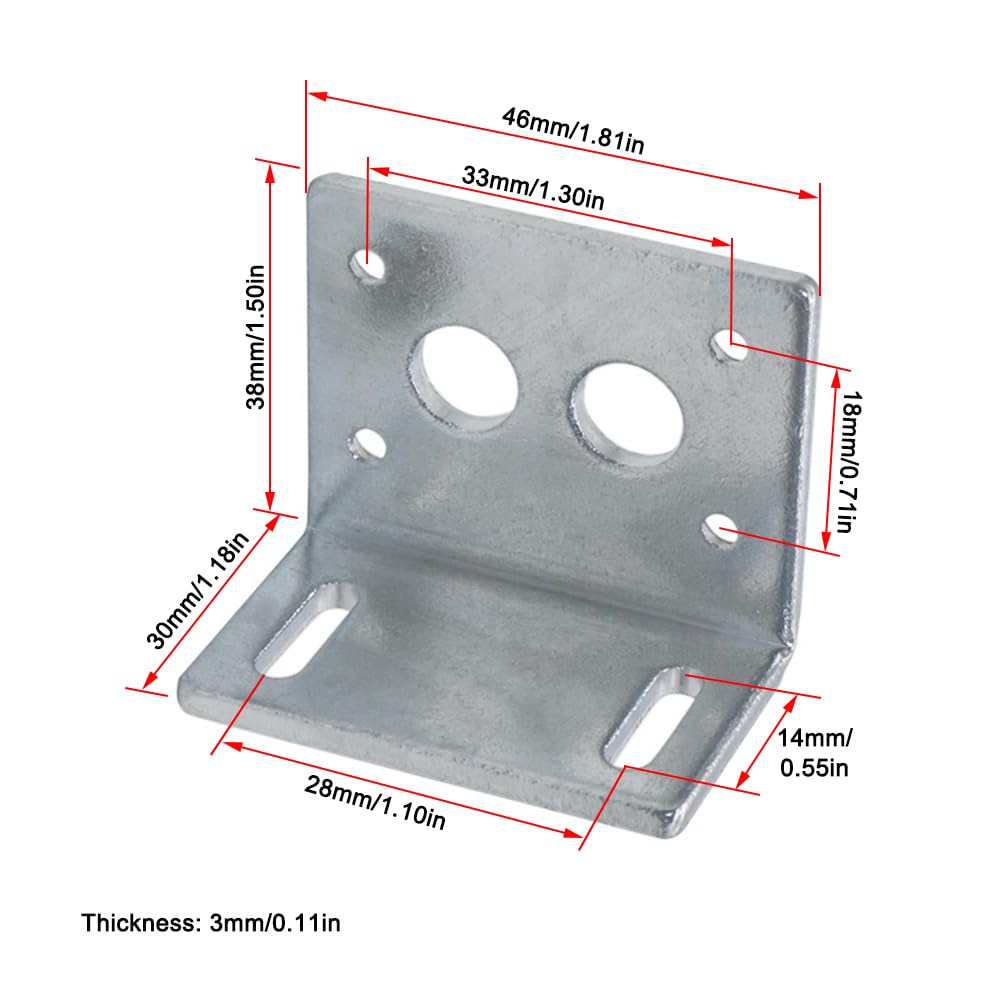 SEIWEI Motor Mounting Bracket with Screws Compatible with JGY-370 Motor DC Gear Motors Mounting Bracket Black Worm Geared Motor Holder