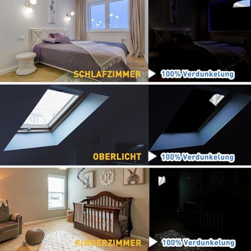 SwartLife Fenster verdunkelung saugnapf, 240 x 145cm verdunklungsfolie für Fenster, für Dachfenster verdunkelung und Sonnenschutz Fenster innen | Tragbare Reise verdunklungsrollo, verdunkelungsfolie