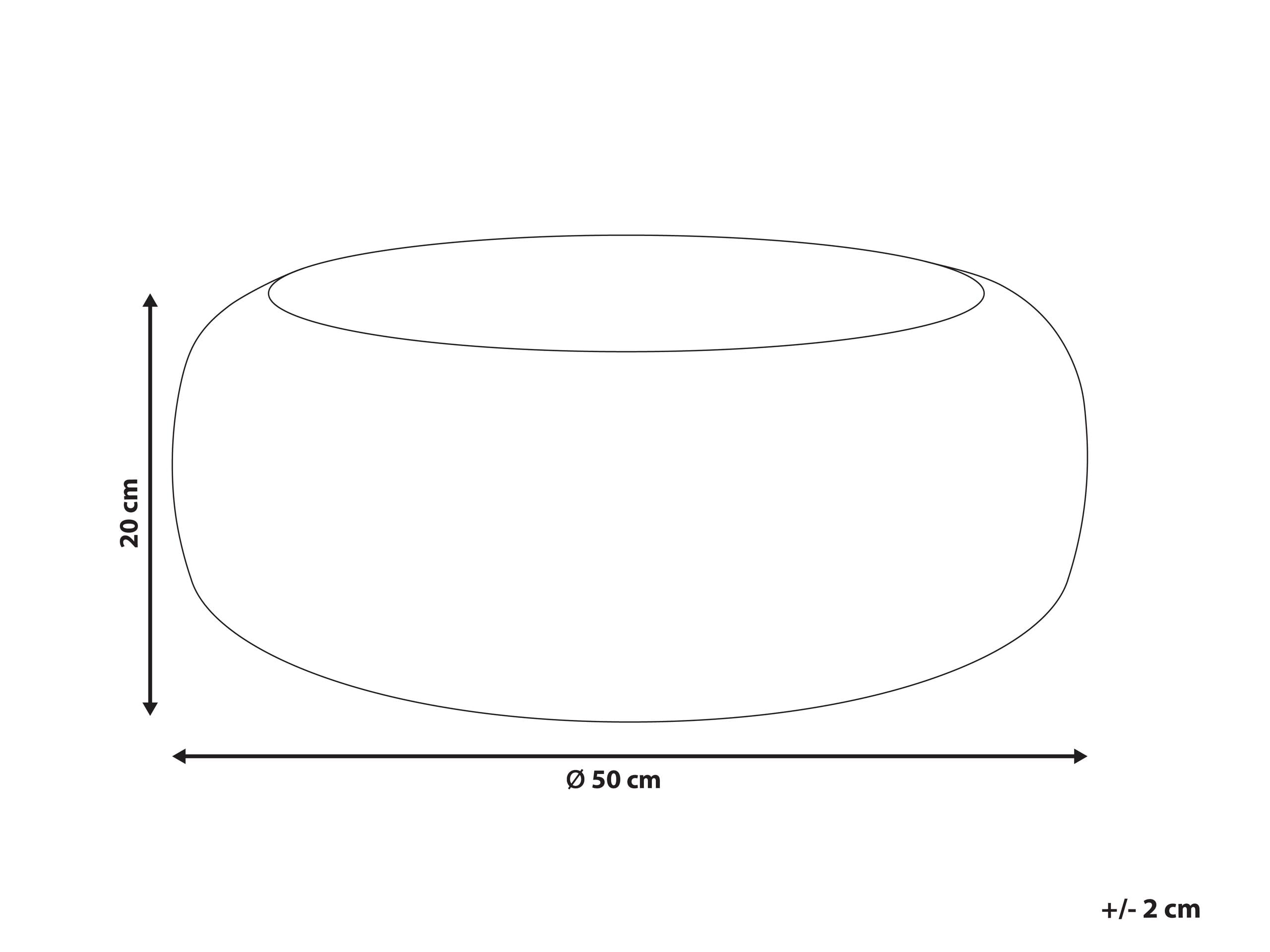 Beliani Pouf Wasserhyazinthe/Seegras natürlich beige rund ⌀ 50 cm geflochten Backan
