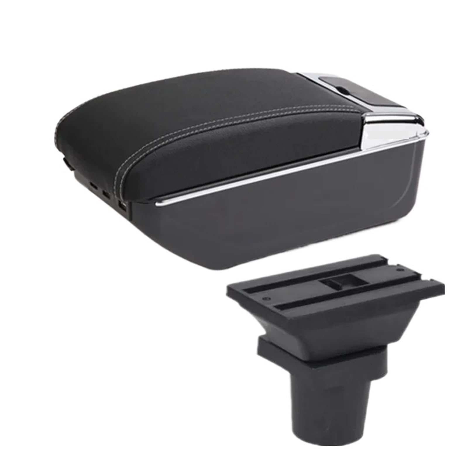 UMDJJU For Focus Mk1 Armrest Box Car Center Storage Interior Retrofit Accessories Car Centre Console Armrest Box(C3 white line 7USB)