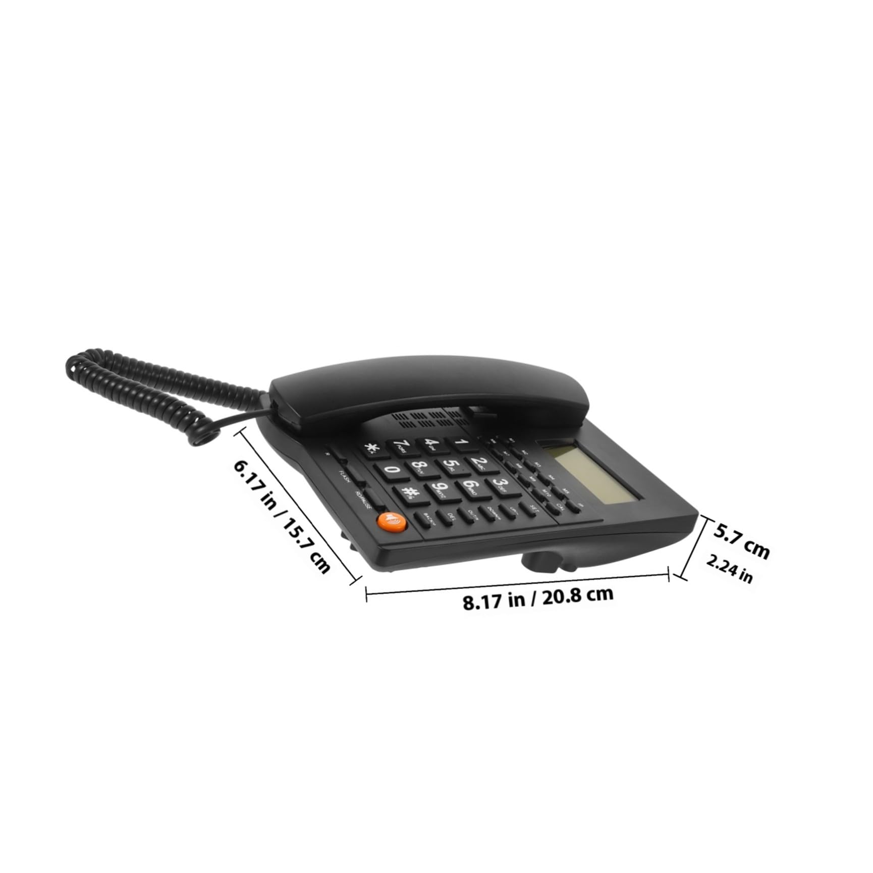 COHEALI Telefono Fisso per Anziani Tasti Grandi e Display Chiamate, Materiale ABS Resistente, Facile da Usare per Casa e Ufficio, Colore Nero