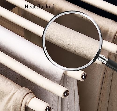 Pull Out Trousers Rack Double-Row 22 Arms Steel Pants Rack Pull Out Pants Rack Pants Hanger Bar Clothes Organizers(Brown)