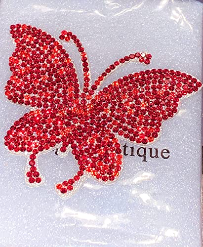 Ling's Boutique(Tm) Various Patterns Of Crystal Car Stickers,Decorate Cars Bumper Window Laptops Luggage Rhinestone Sticker,White (Butterflies Blue&Red) #TOP2